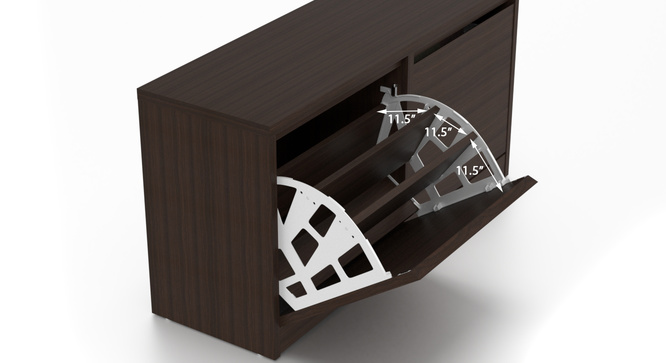 Portain Shoe Cabinet With Seating (Dark Walnut)